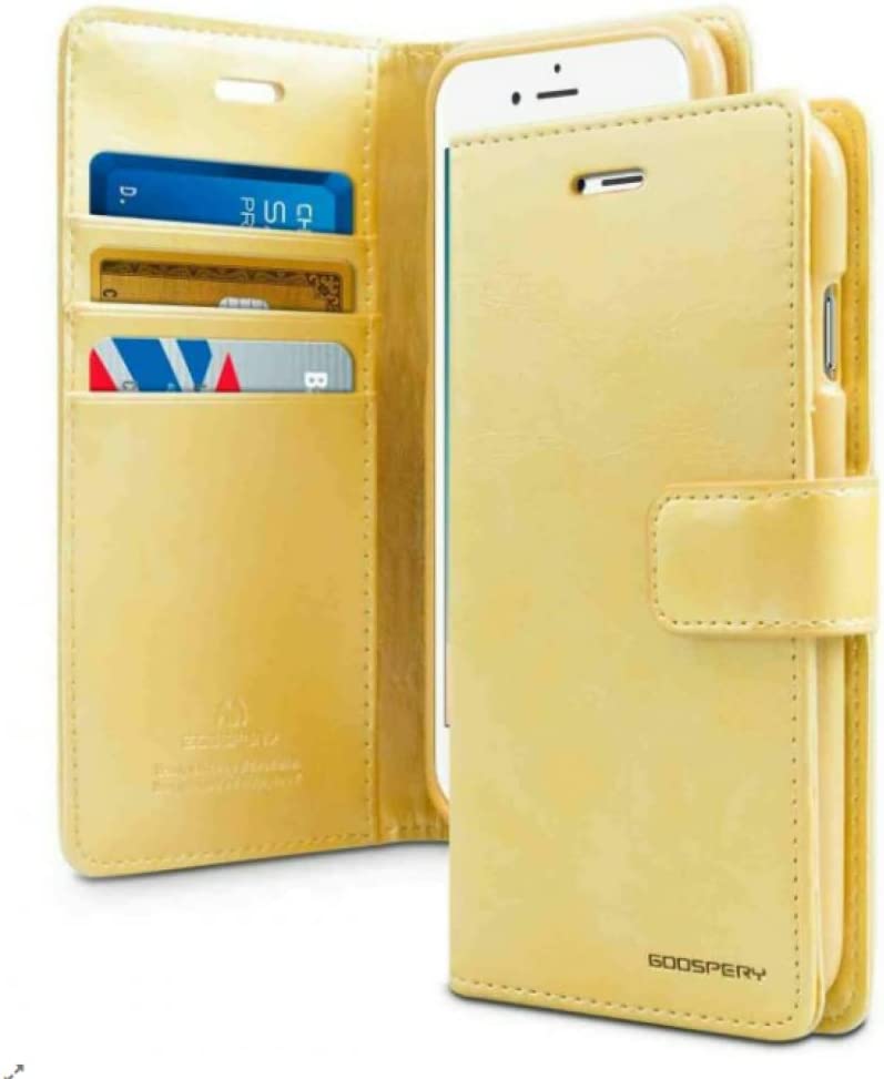 iPhone 14 Pro Mercury Bluemoon Diary Case Gold