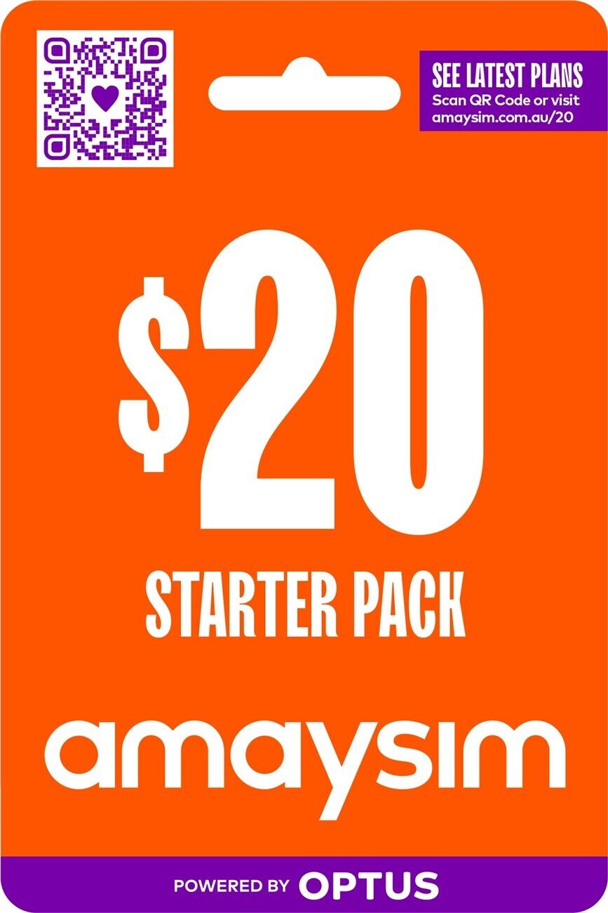 Amaysim $20 Starter Pack Half Price Discounted