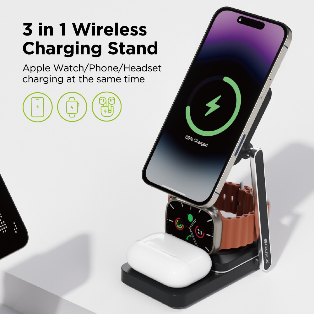 iQuick T6 3 in 1 Multi Functions Wireless Charger Stand
