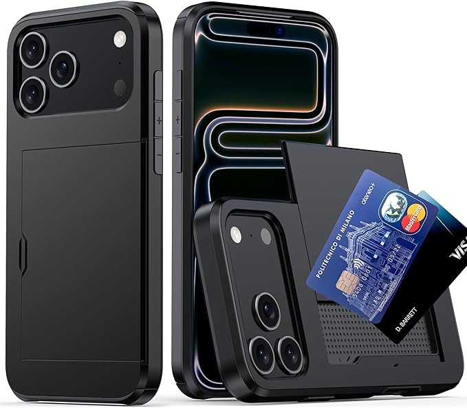 Iphone 17 pro black card case