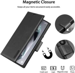 Black flip case for Samsung S26 Ultra