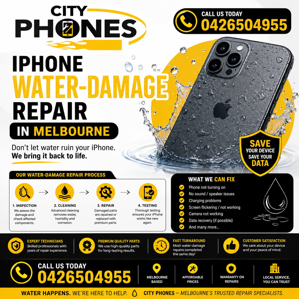 IPhone water‑damage repair in Melbourne
